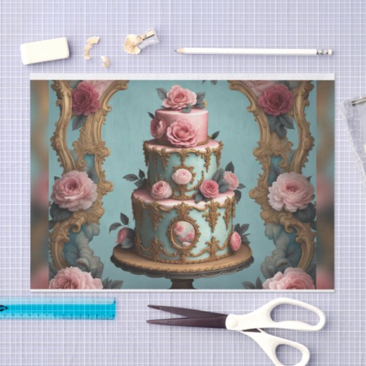 Rococo Parijse Gelaagde Taart 7 Decoupage Papier (Craft)