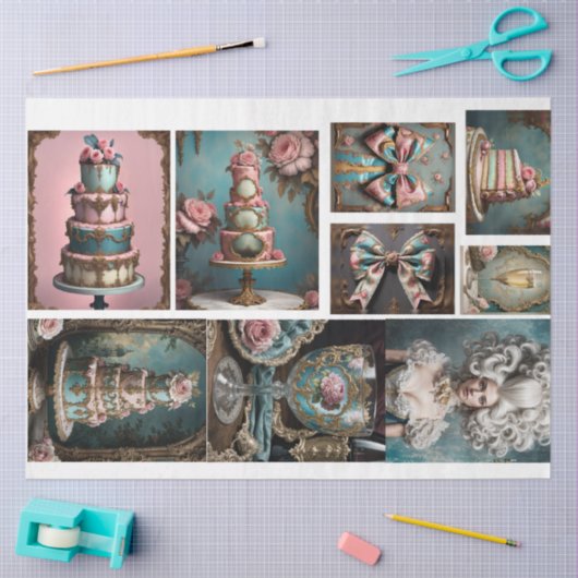 Rococo Parijse Masterboard - Frankrijk - Taart Tissuepapier (Craft)