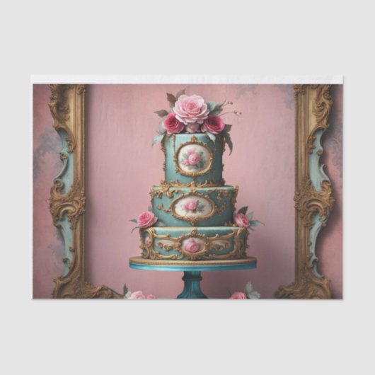 Rococo Parijse Tiered Cake 6 Decoupage Papier (Voorkant)
