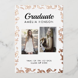 Rococo Pattern Afstuderen 2 Photo Collage Afstuder Folie Uitnodiging