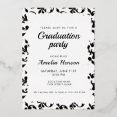 Rococo Pattern Afstuderen 2 Photo Collage Afstuder Folie Uitnodiging (Achterkant)