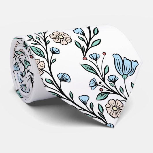 Rococo pattern stropdas (Opgerold)