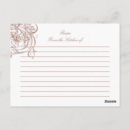  Rococo Peach Vrijgezellenfeest Recept Kaart (Achterkant)