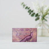 Rococo Peacock bij Paarse Visitekaartjes (Staand voorkant)