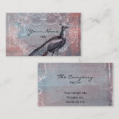 Rococo Peacock in roze en blauwe Visitekaartjes (Voorkant / Achterkant)