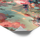  Rococo periode bloemen Poster (Hoek)