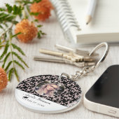 Rococo Pink Black Afstuderen Foto Afstuderen Sleutelhanger (Voorkant Rechts)