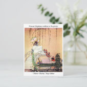 Rococo Princess loopt in een sprookjestuin Briefkaart (Staand voorkant)