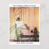 Rococo Princess loopt in een sprookjestuin Briefkaart (Voorkant)