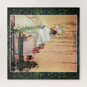 Rococo Princess loopt in een sprookjestuin Legpuzzel (Horizontaal)