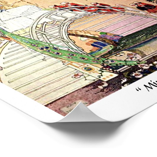 Rococo Princess loopt in een sprookjestuin Poster (Hoek)