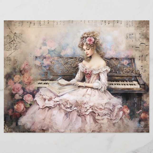 Rococo Prinses Scrapbook Papier (Achterkant)