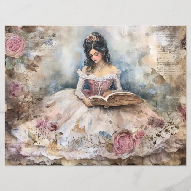 Rococo Prinses Scrapbook Papier (Achterkant)