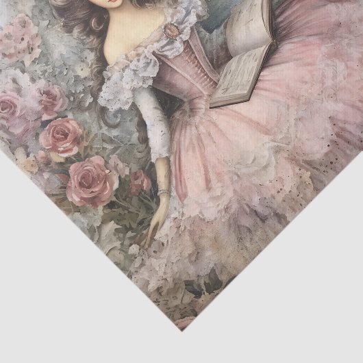 Rococo Prinses Weefsel Pagina Tissuepapier (Detail)