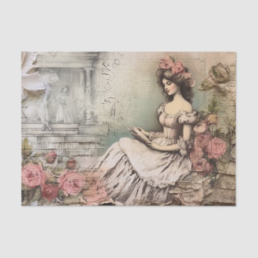 Rococo Prinses Weefsel Pagina Tissuepapier (Voorkant)