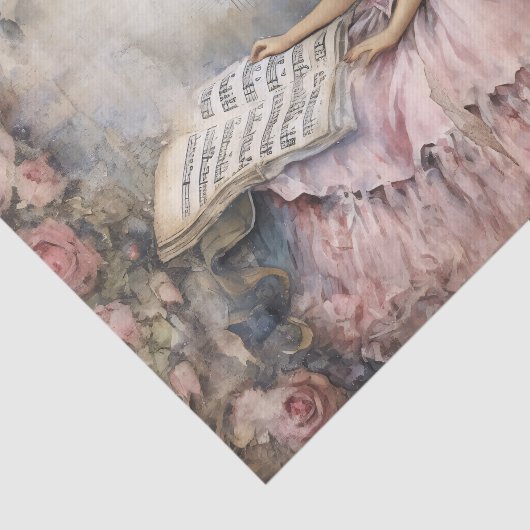 Rococo Prinses Weefsel Pagina Tissuepapier (Detail)