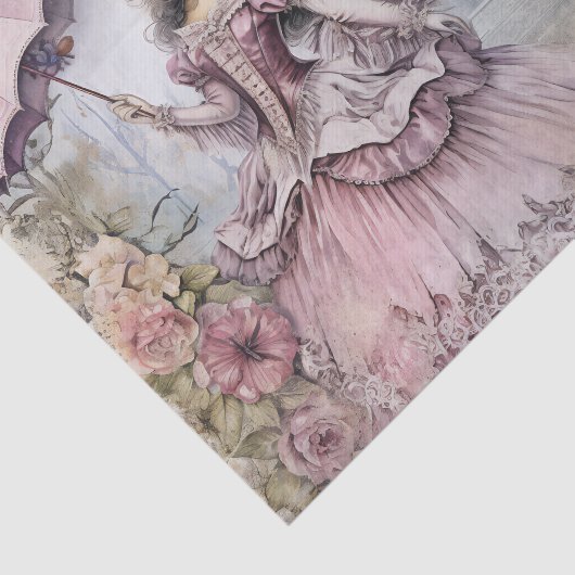 Rococo Prinses Weefsel Pagina Tissuepapier (Detail)