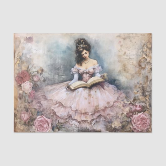 Rococo Prinses Weefsel Pagina Tissuepapier (Voorkant)