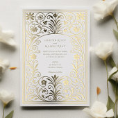 Rococo rand folie uitnodiging