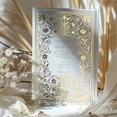 Rococo rand folie uitnodiging