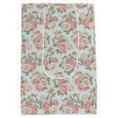 Rococo Revival Cherub Floral Toile Wrapping Paper Medium Cadeauzakje (Achterkant)