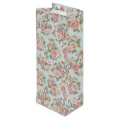 Rococo Revival Cherub Floral Toile Wrapping Paper Wijn Cadeautas (Achterkant Gekanteld)