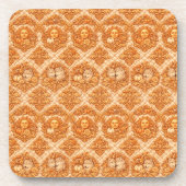 Rococo Revival Damask Nature Pattern Bier Onderzetter (Voorkant)