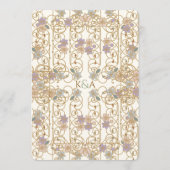 Rococo Revival Elegant Vintage Floral Wedding Kaart (Achterkant)