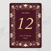 Rococo Revival Elegant Vintage Floral Wedding Kaart (Achterkant)