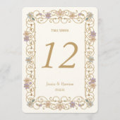 Rococo Revival Elegant Vintage Floral Wedding Kaart (Voorkant)