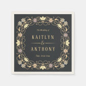 Rococo Revival Elegant Vintage Floral Wedding Servet (Voorkant)