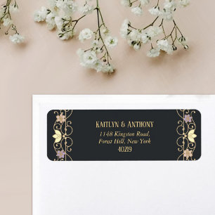 Rococo Revival Elegante Vintage Bloemige Bruiloft Etiket