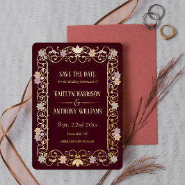 Rococo Revival Elegante Vintage Save The Date Folie Uitnodiging