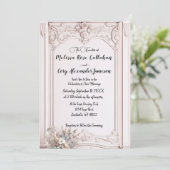 Rococo Revival  huwelijksuitnodiging Kaart (Staand voorkant)