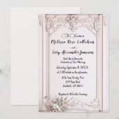 Rococo Revival huwelijksuitnodiging Kaart (Voorkant / Achterkant)