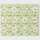 Rococo Revival Wild Strawberry & Clover Custom Cadeaupapier (Vlak)