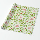 Rococo Revival Wild Strawberry & Clover Custom Cadeaupapier (Uitgerold)