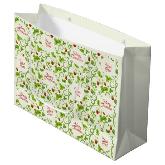 Rococo Revival Wild Strawberry & Clover Custom Groot Cadeauzakje (Voorkant Gekanteld)