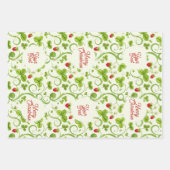 Rococo Revival Wild Strawberry & Clover Custom Inpakpapier Vel (Voorkant)
