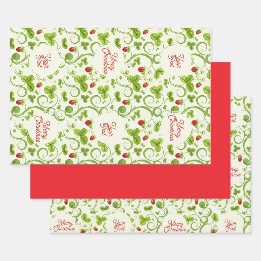 Rococo Revival Wild Strawberry & Clover Custom Inpakpapier Vel (Set)