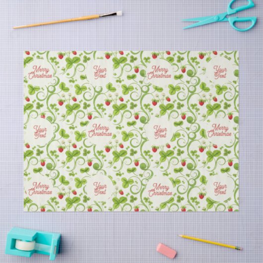 Rococo Revival Wild Strawberry & Clover Custom Tissuepapier (Craft)