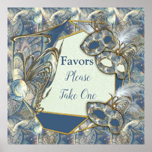 Rococo Rich met Gold Relief & Maskers Poster (Voorkant)