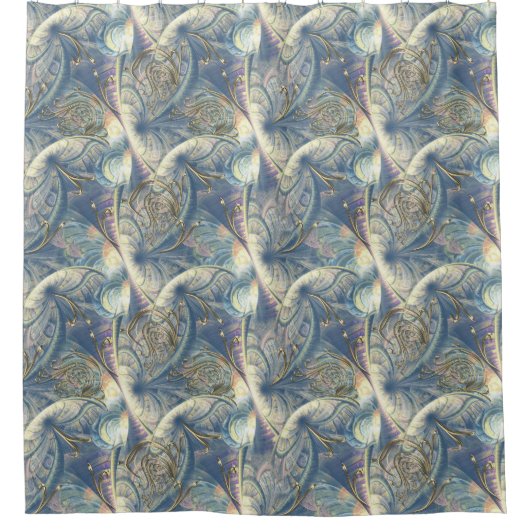 Rococo Rich Pattern-ontwerp met Gold Relief Douchegordijn (Voorkant)