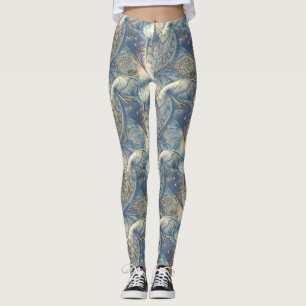 Rococo Rich Pattern-ontwerp met Gold Relief Leggings
