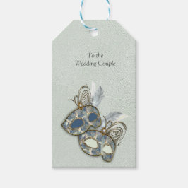 Rococo Rich Pattern-ontwerp met maskers Cadeaulabel