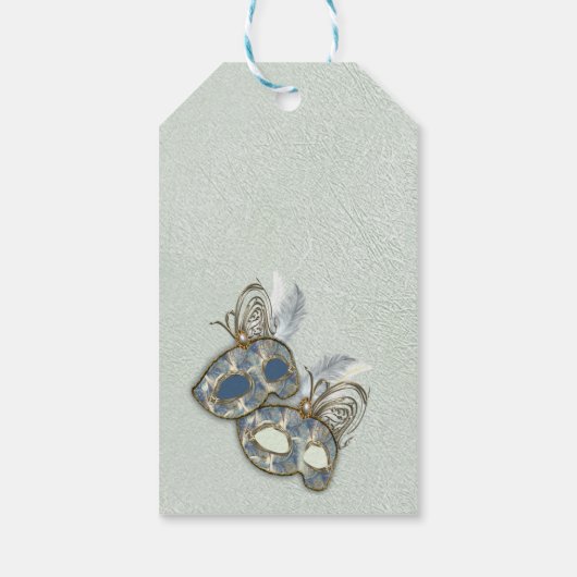 Rococo Rich Pattern-ontwerp met maskers Cadeaulabel (Achterkant)