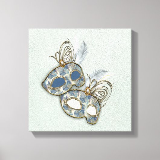 Rococo Rich Pattern-ontwerp met maskers Canvas Afdruk (Voorkant)