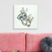 Rococo Rich Pattern-ontwerp met maskers Canvas Afdruk (Insitu (Woonkamer))