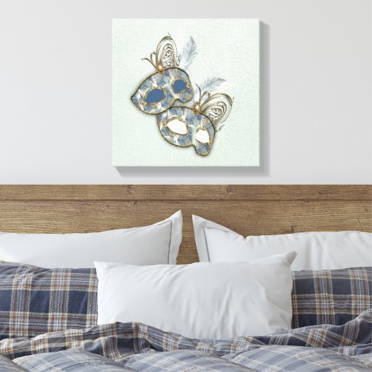 Rococo Rich Pattern-ontwerp met maskers Canvas Afdruk (Insitu (Slaapkamer))