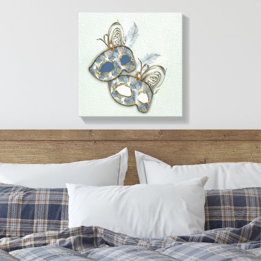 Rococo Rich Pattern-ontwerp met maskers Canvas Afdruk (Insitu (Slaapkamer))